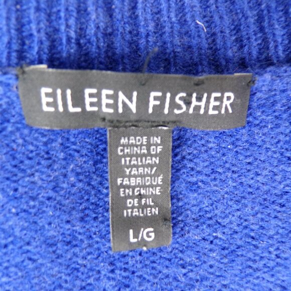 Eileen Fisher Long sleeve Scoop Neck Yak/Merino Sweater Rib Detail Large #567 - Picture 3 of 5